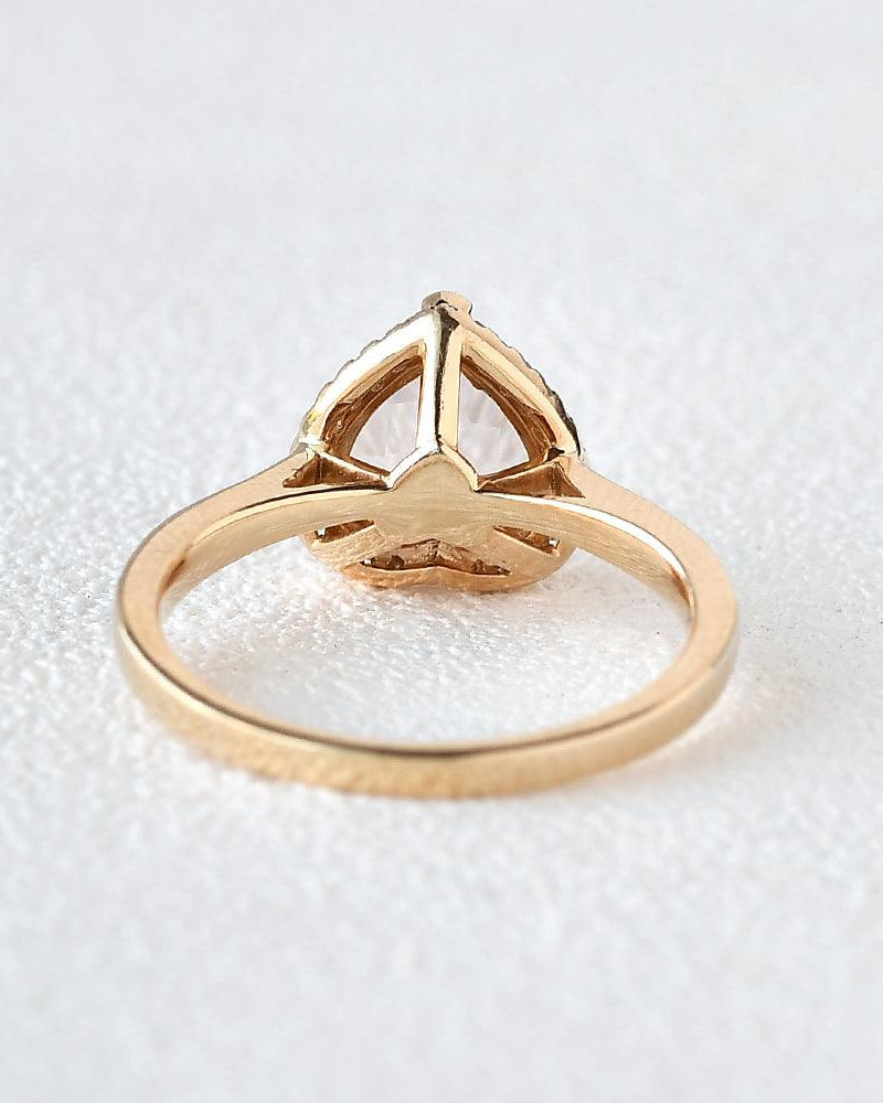 Morganite & Moissanite Rose Gold Ring - Felicegals