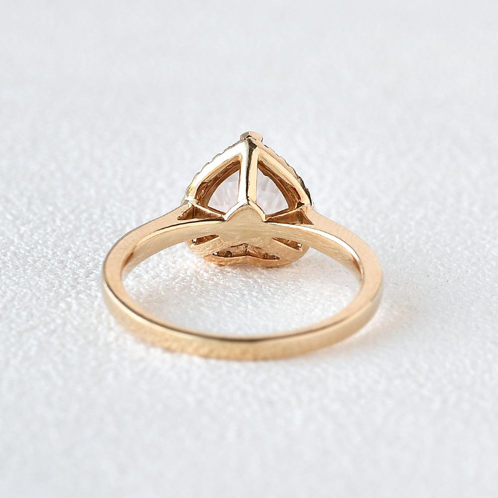 Morganite & Moissanite Rose Gold Ring - Felicegals