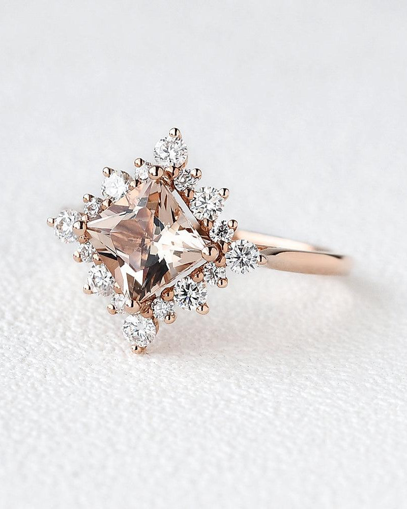 1ct Peachy Morganite Rose Gold Ring - Felicegals
