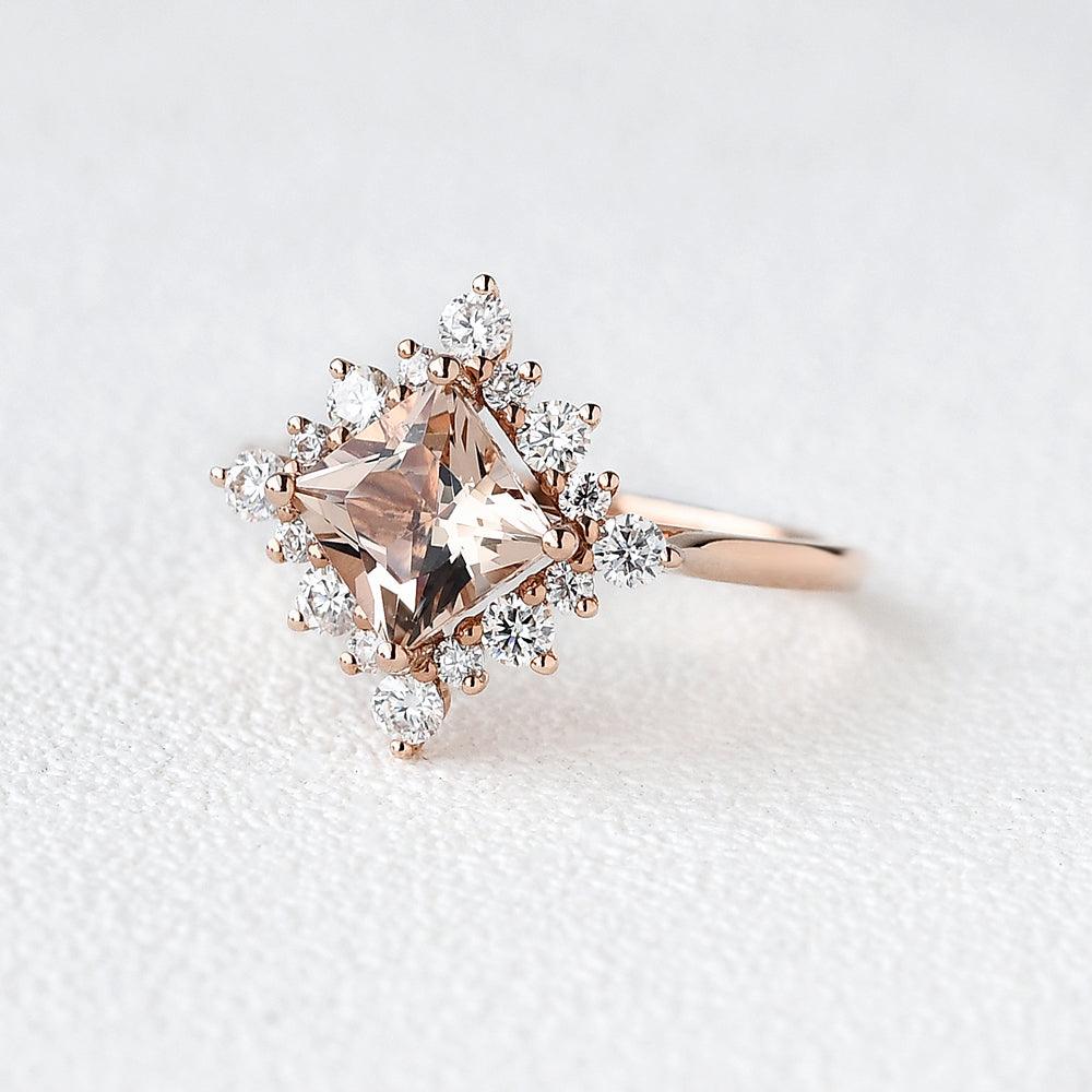 1ct Peachy Morganite Rose Gold Ring - Felicegals