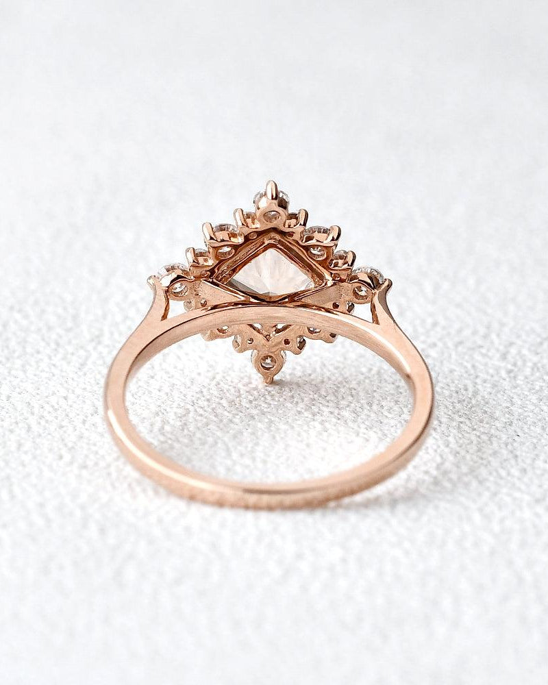 1ct Peachy Morganite Rose Gold Ring - Felicegals