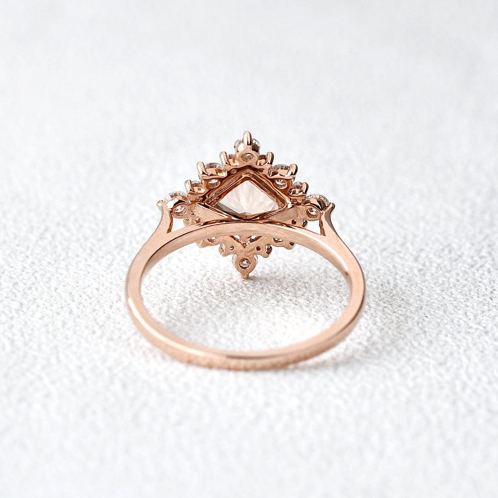 1ct Peachy Morganite Rose Gold Ring - Felicegals