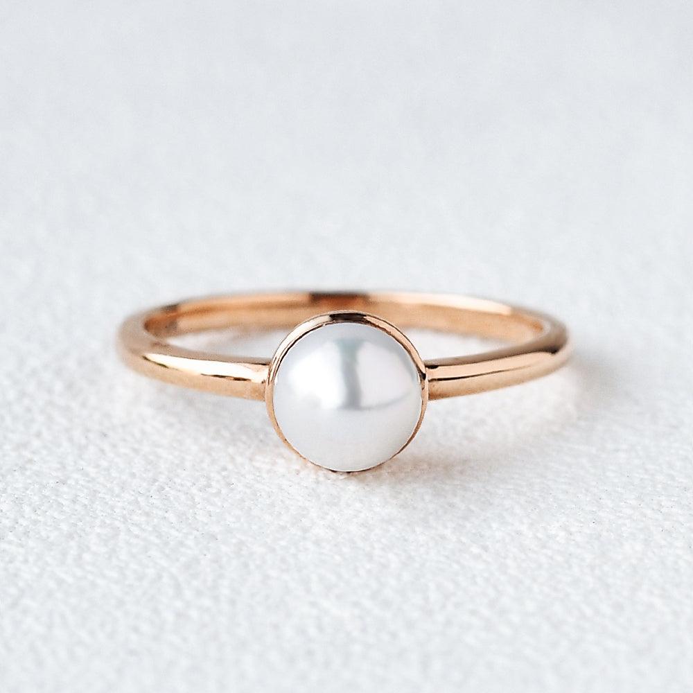 Natural Akoya Pearl Rose Gold Ring - Felicegals