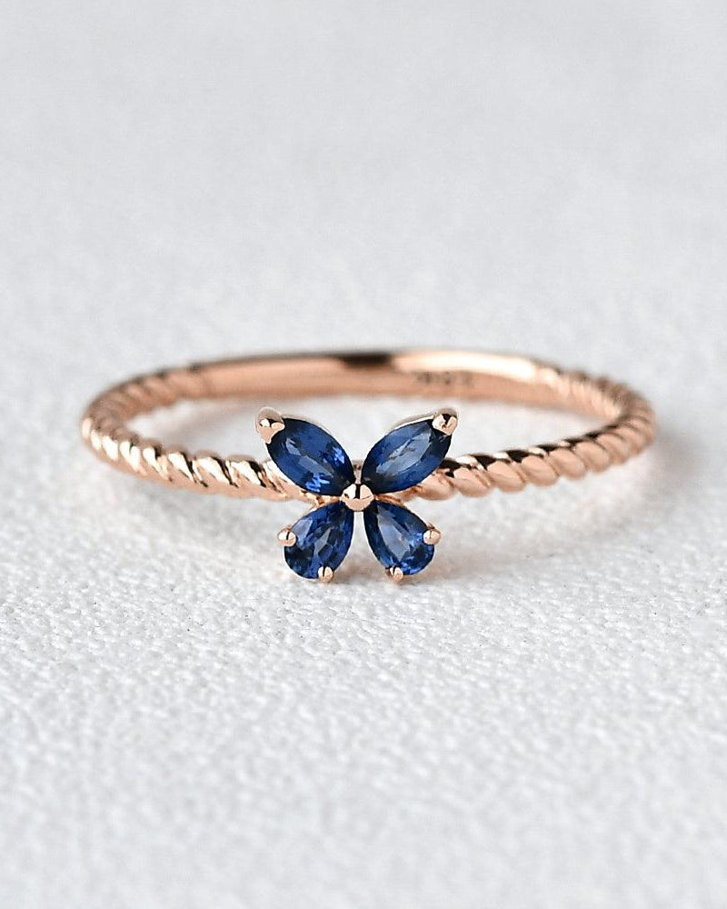 Natural Sapphire Yellow & Rose Gold Ring - Felicegals