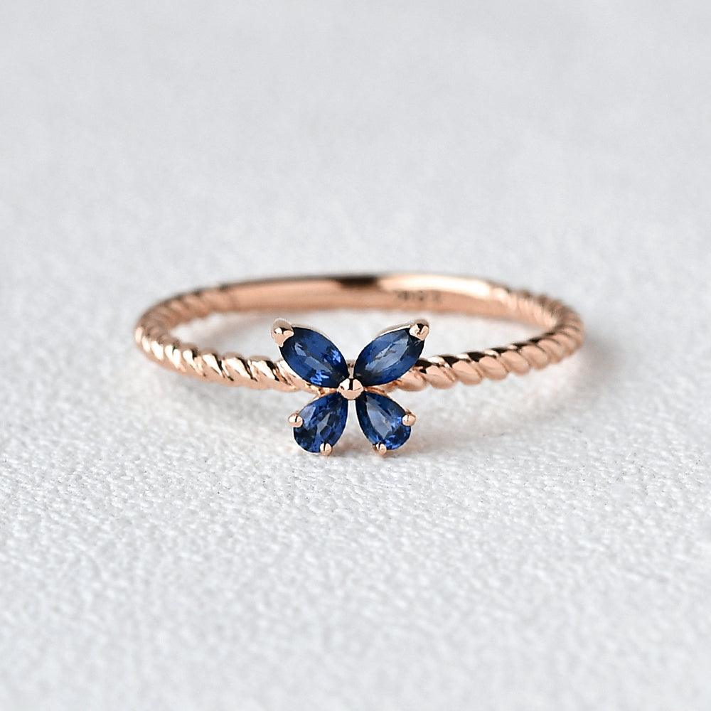 Natural Sapphire Yellow & Rose Gold Ring - Felicegals