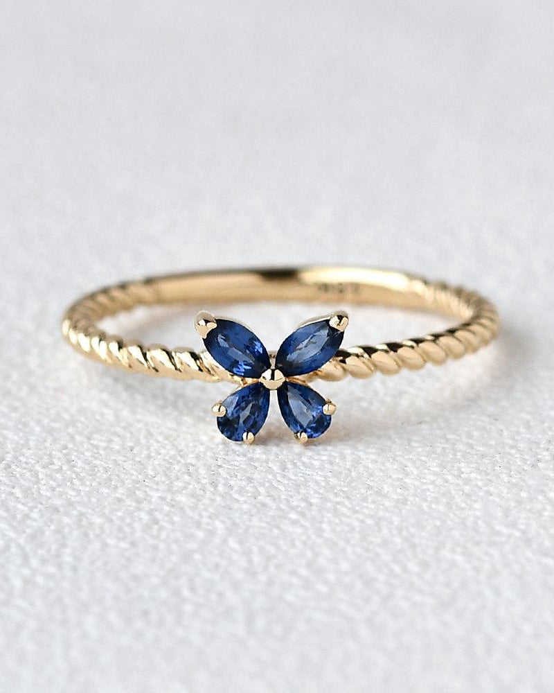 Natural Sapphire Yellow & Rose Gold Ring - Felicegals