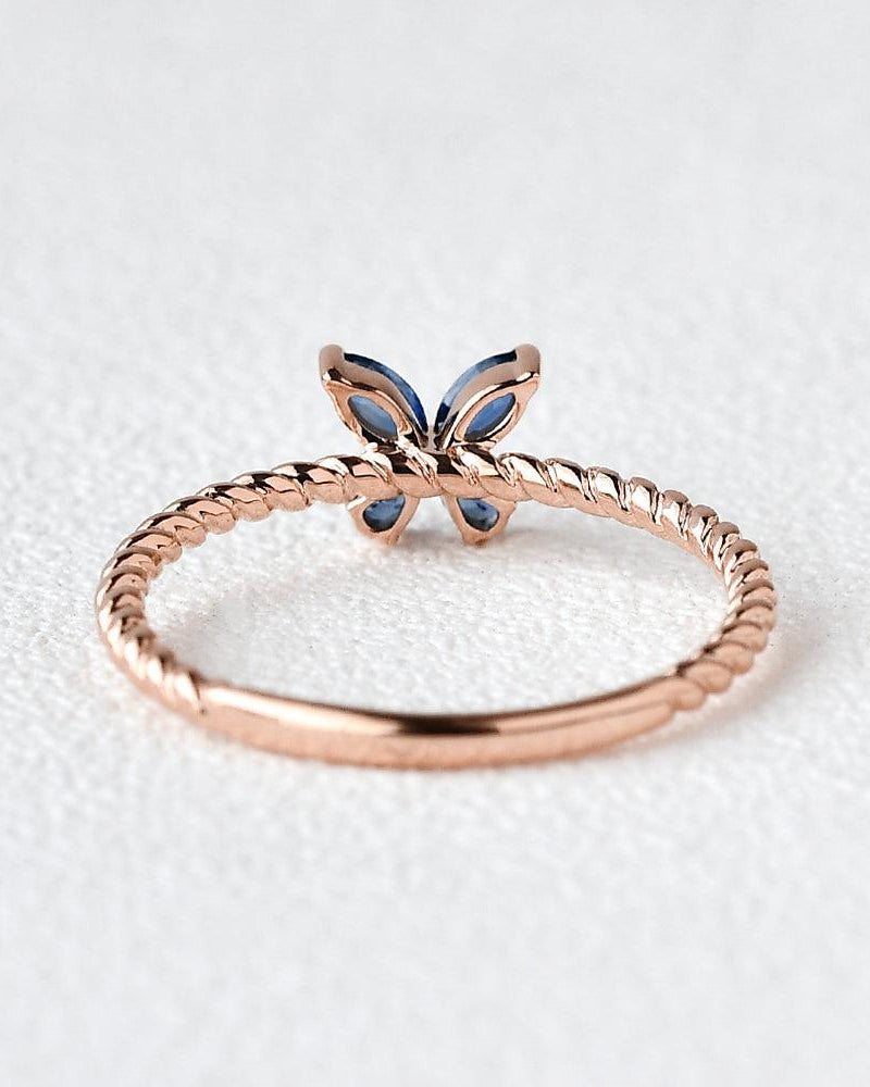 Natural Sapphire Yellow & Rose Gold Ring - Felicegals