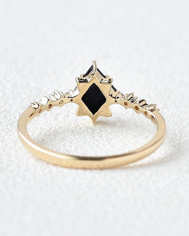 Blue Sandstone & Moissanite Ring - Felicegals