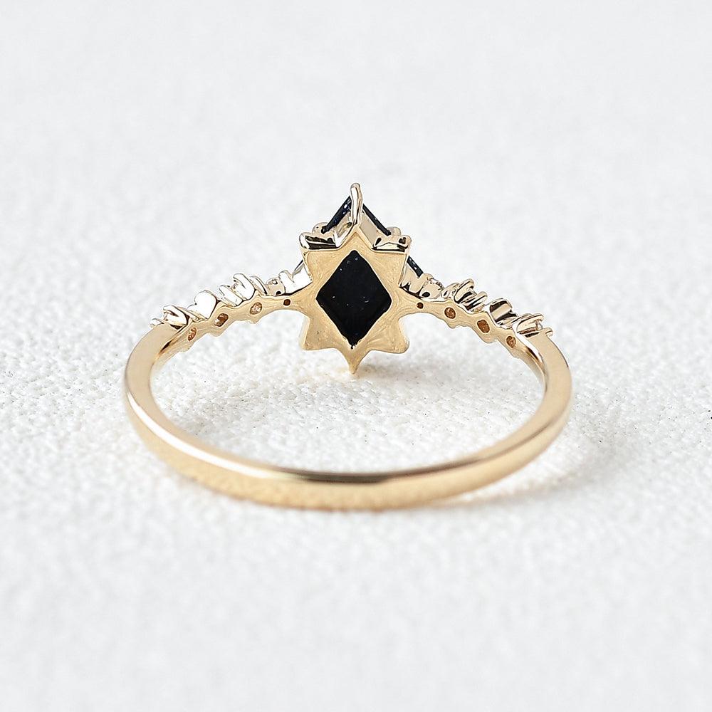 Blue Sandstone & Moissanite Ring - Felicegals