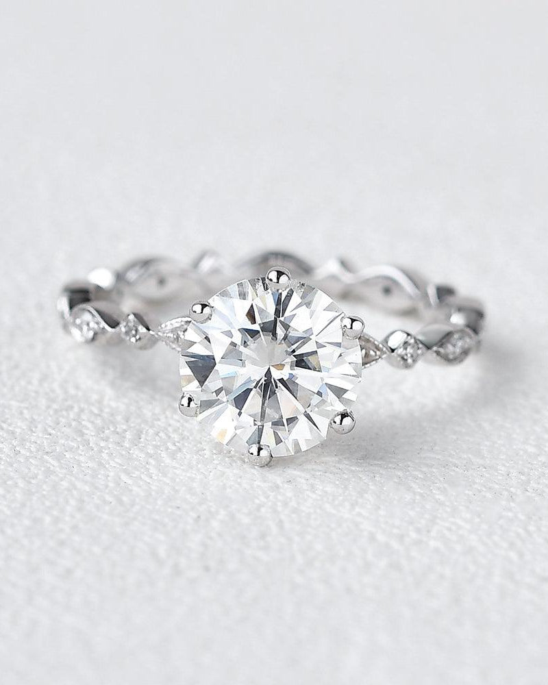 1ct Moissanite White Gold Six Prongs Ring - Felicegals