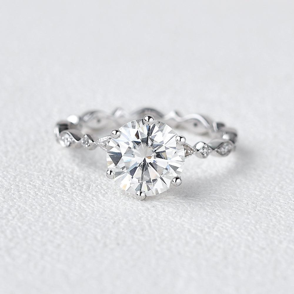1ct Moissanite White Gold Six Prongs Ring - Felicegals