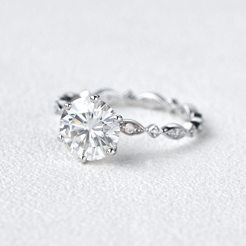1ct Moissanite White Gold Six Prongs Ring - Felicegals