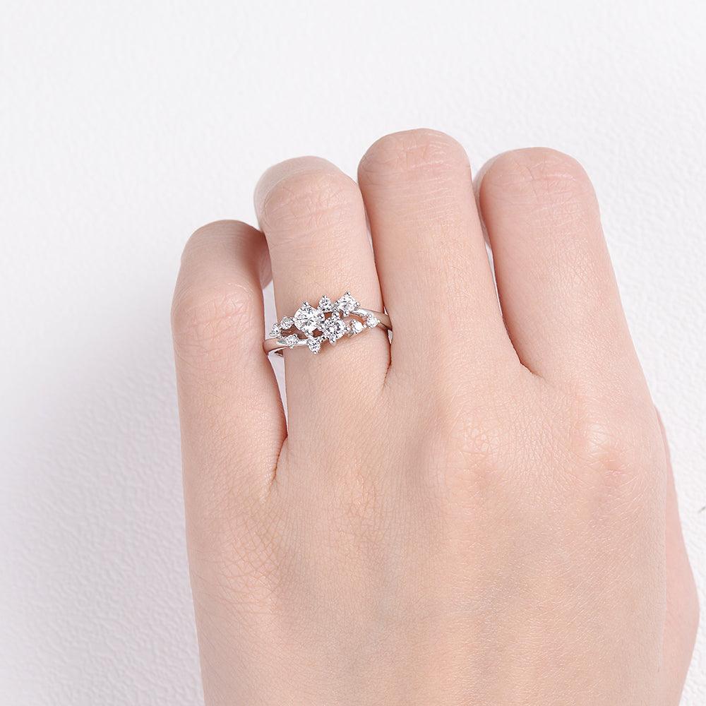 Moissanite White Gold Ring - Felicegals