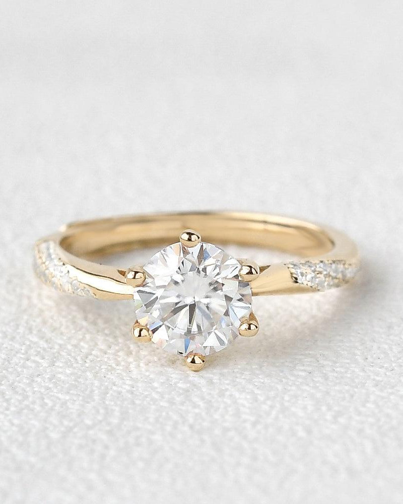 1ct Six Prongs Solitaire Rose Gold Ring - Felicegals