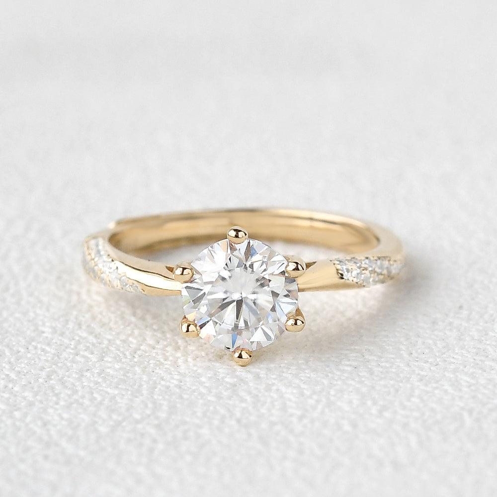 1ct Six Prongs Solitaire Rose Gold Ring - Felicegals