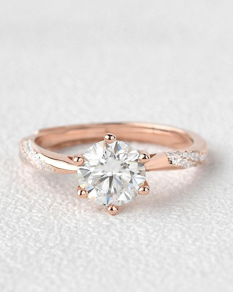 1ct Six Prongs Solitaire Rose Gold Ring - Felicegals