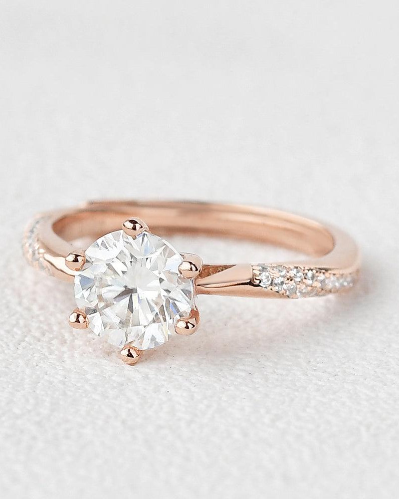 1ct Six Prongs Solitaire Rose Gold Ring - Felicegals