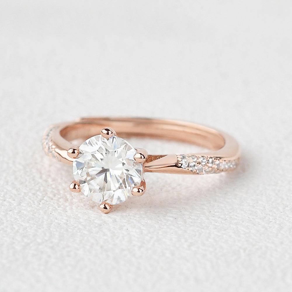 1ct Six Prongs Solitaire Rose Gold Ring - Felicegals