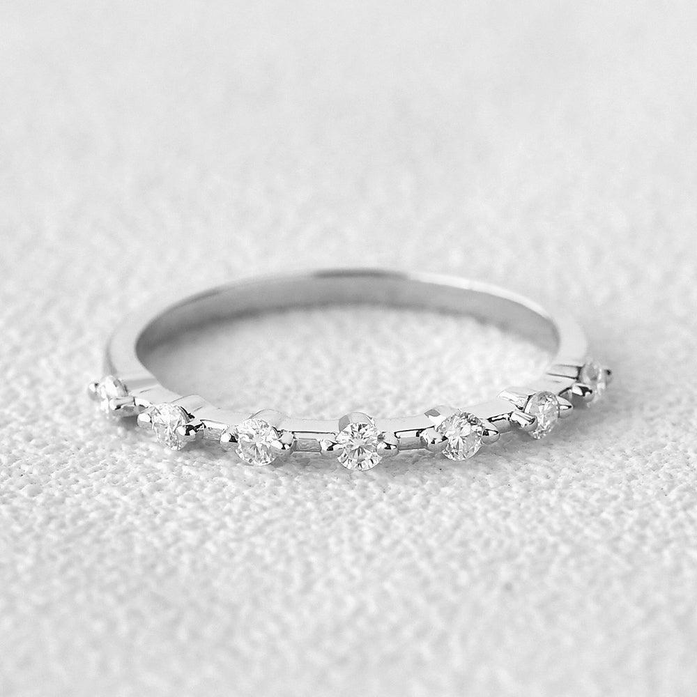 Minimalist Moissanite Wedding Band - Felicegals