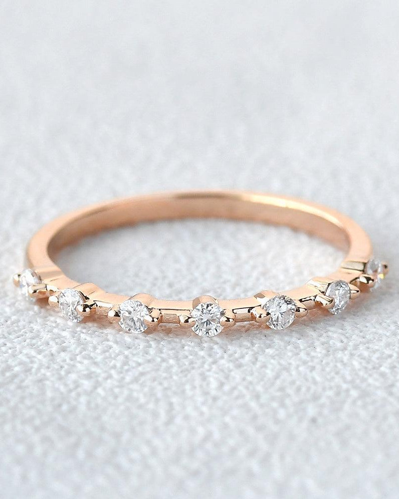 Minimalist Moissanite Wedding Band - Felicegals