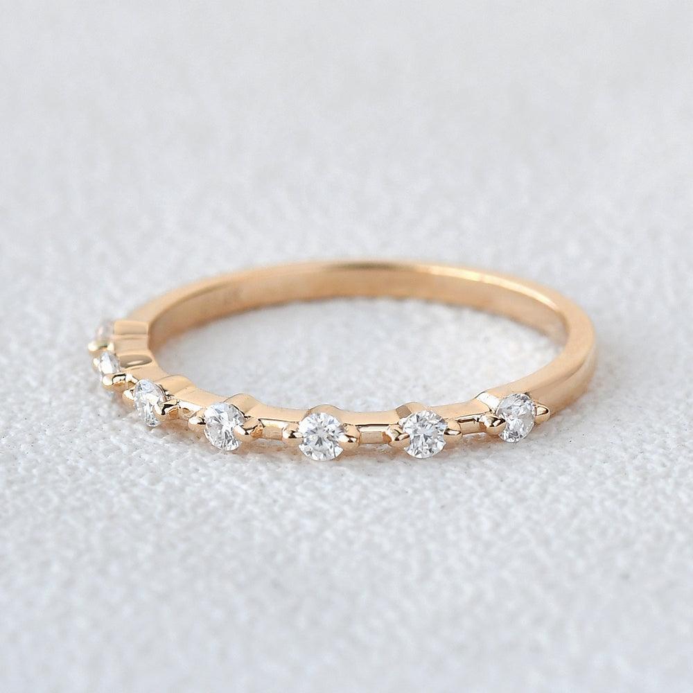 Minimalist Moissanite Wedding Band - Felicegals