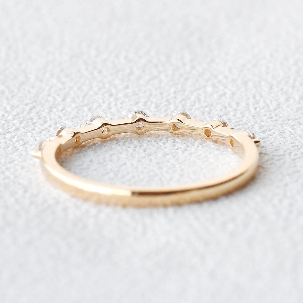 Minimalist Moissanite Wedding Band - Felicegals