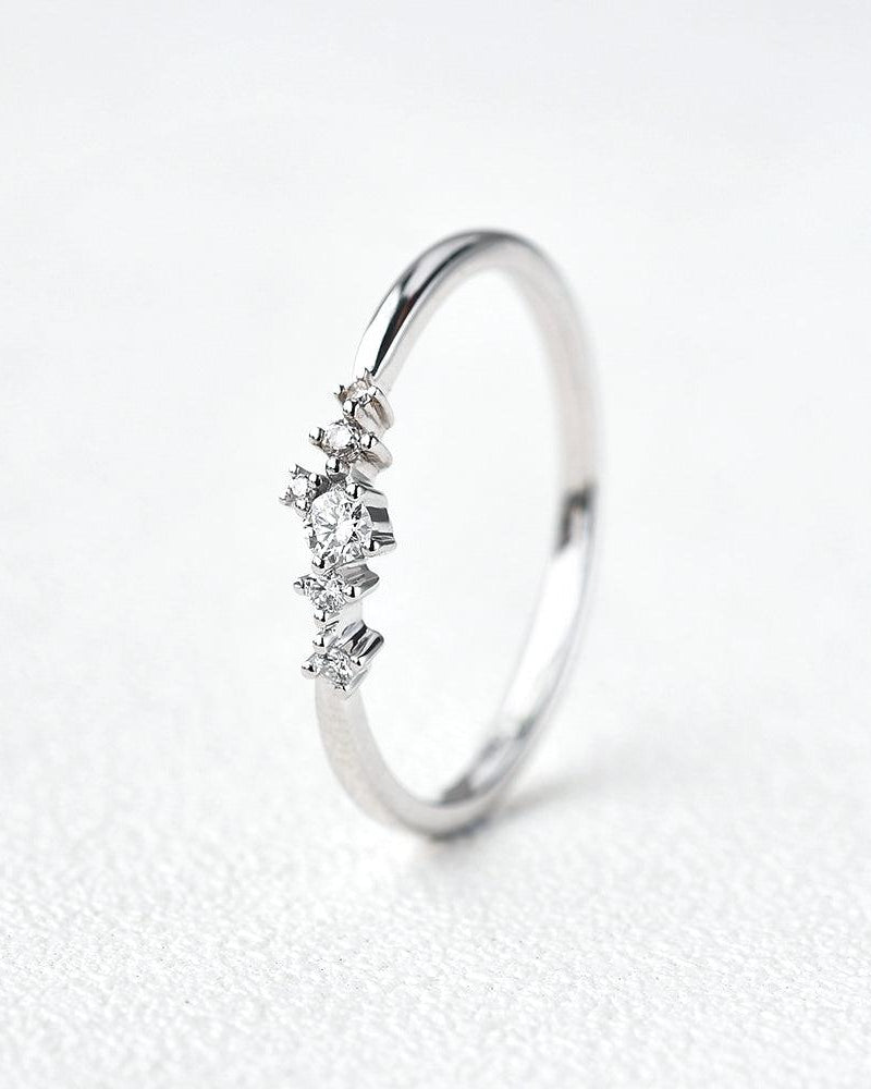 Unique Floral Snowflake Band White Gold Ring - Felicegals
