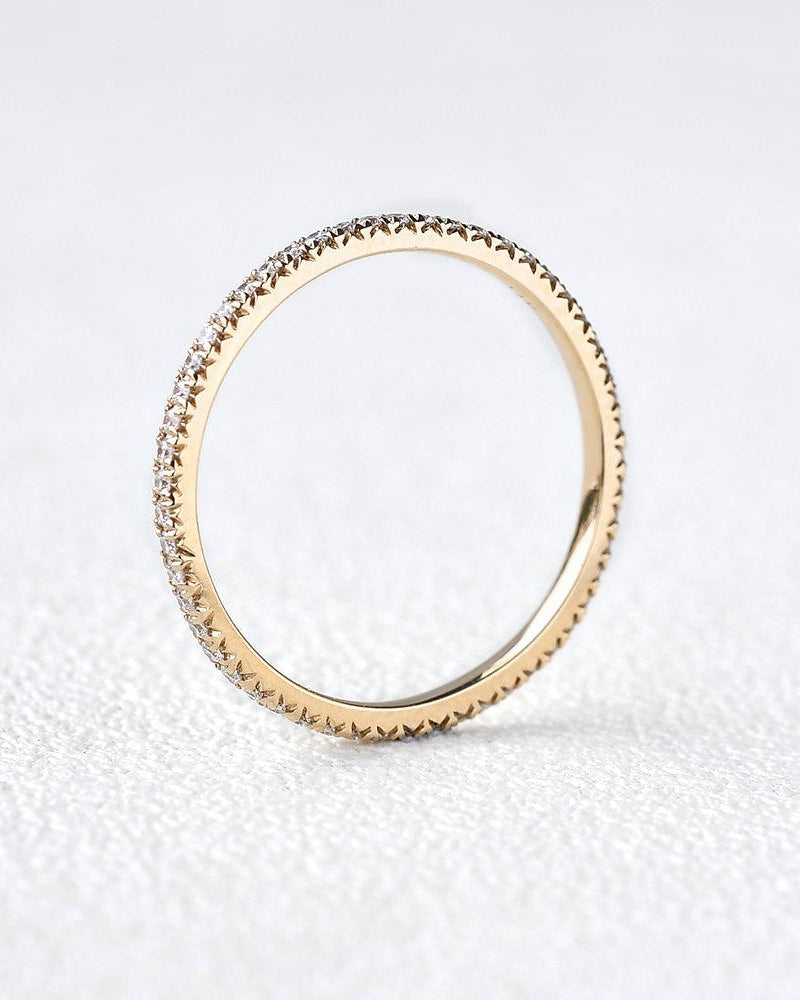 Minimalsit Moissanite White Gold Full Eternity Ring - Felicegals