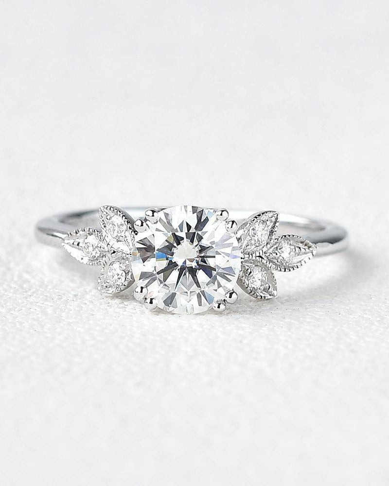 6.5mm Moissanite White Gold Ring - Felicegals