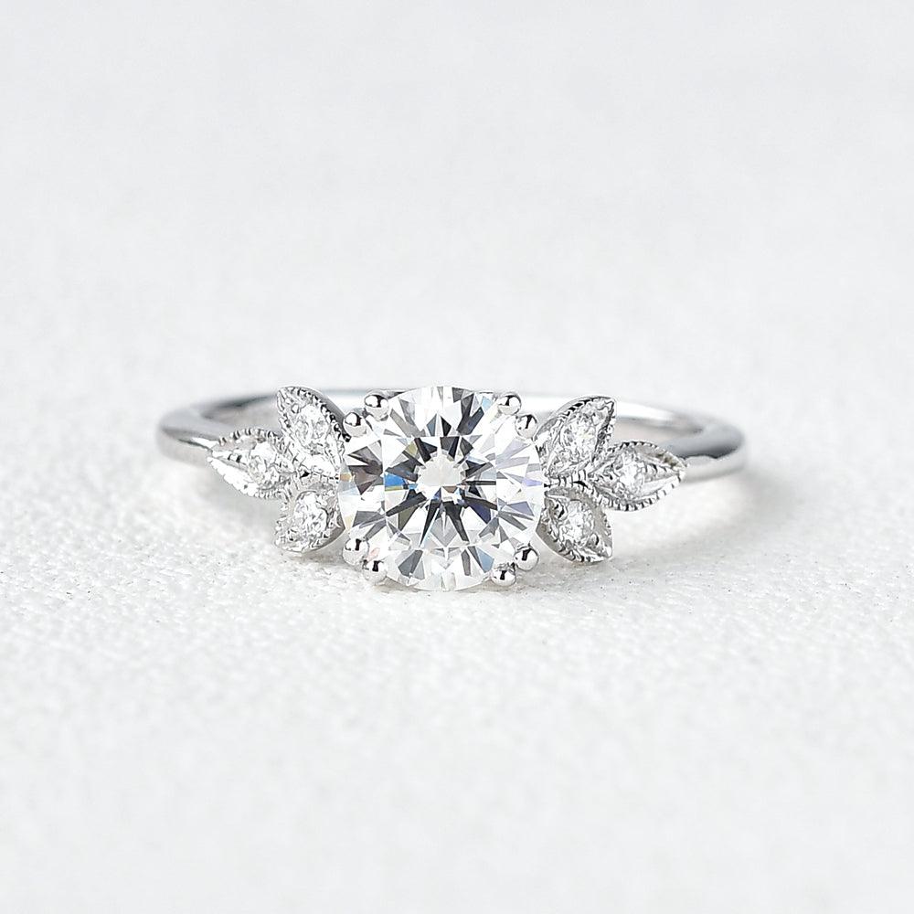 6.5mm Moissanite White Gold Ring - Felicegals