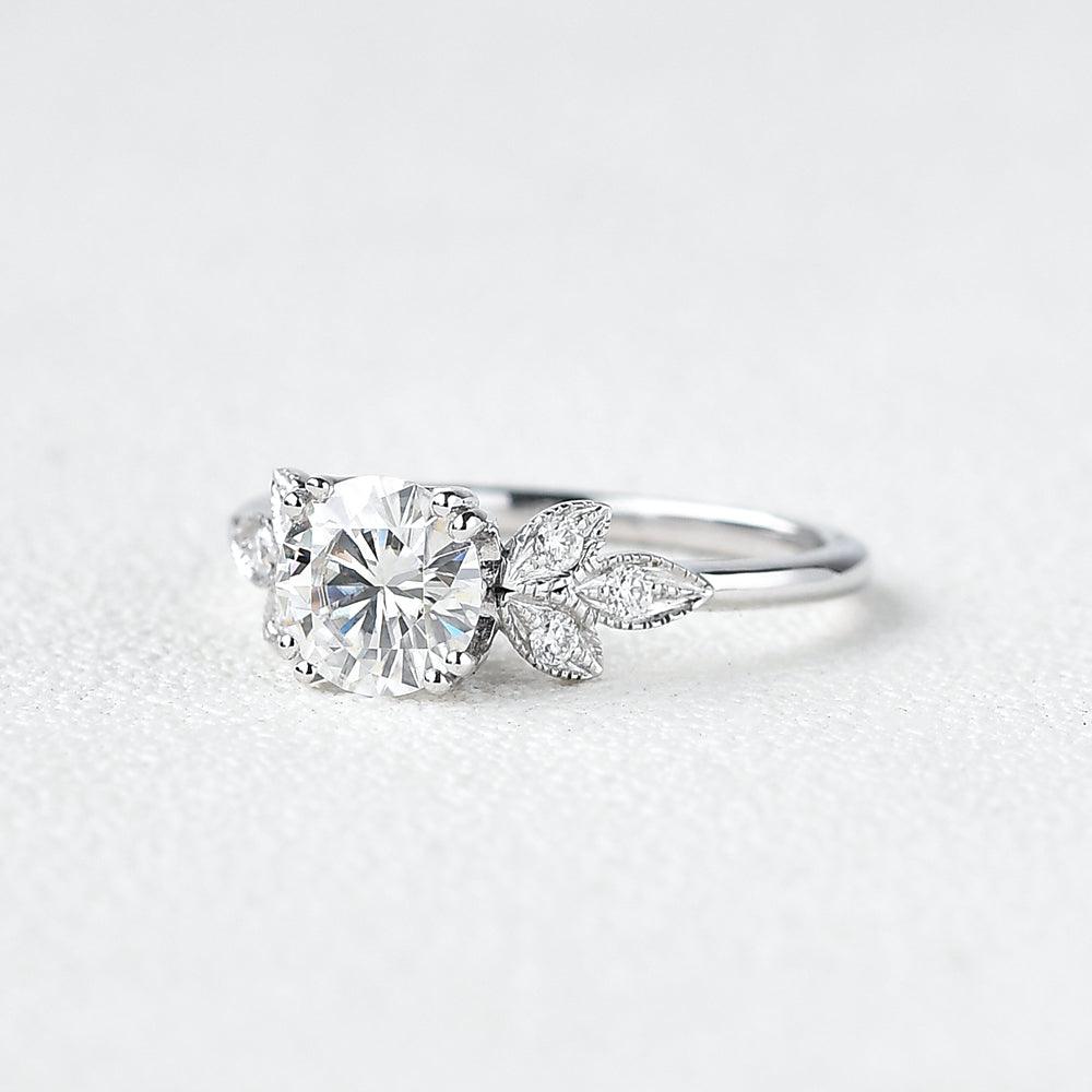 6.5mm Moissanite White Gold Ring - Felicegals