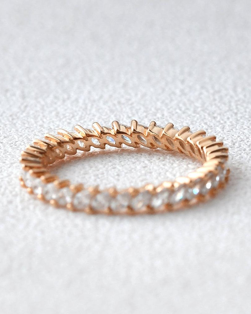 Unique Marquise Cut Moissanite Wedding Band - Felicegals