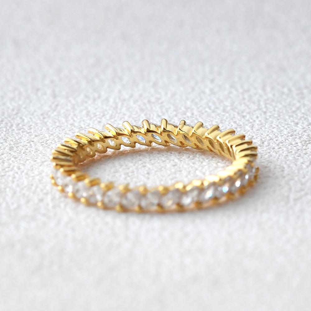 Unique Marquise Cut Moissanite Wedding Band - Felicegals