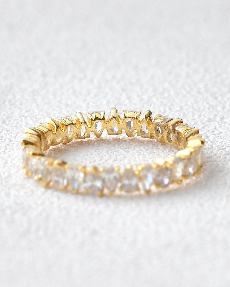 Pear Shaped Moissanite Wedding Band - Felicegals