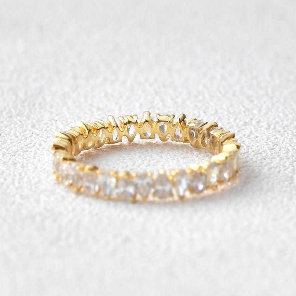 Pear Shaped Moissanite Wedding Band - Felicegals