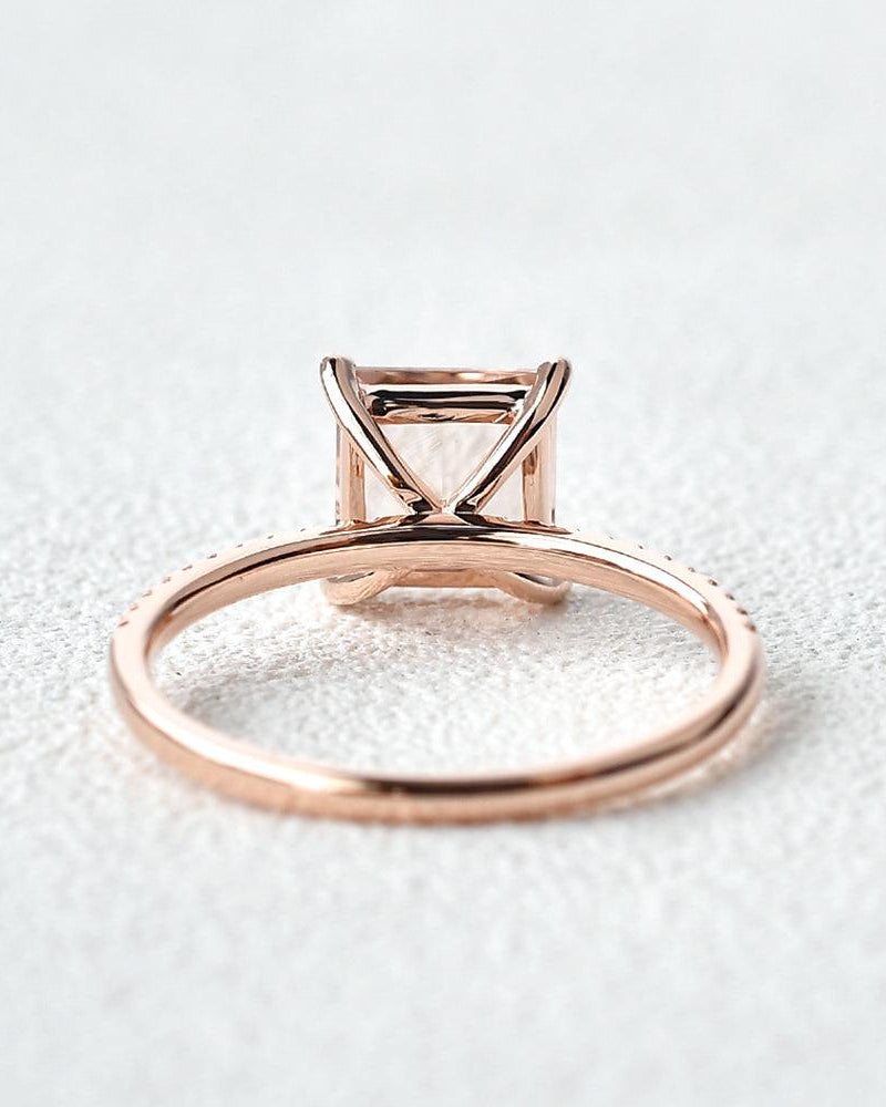 7mm Peachy Morganite Rose Gold Ring - Felicegals