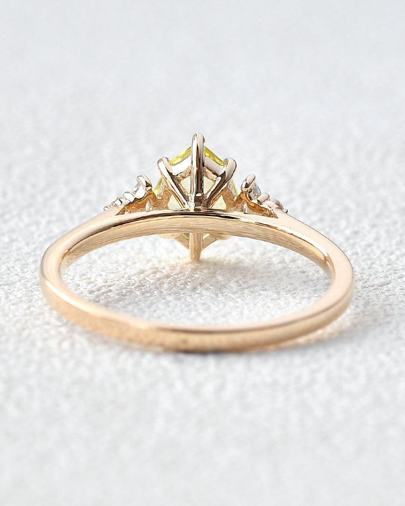 Citrine & Moissanite Yellow Gold Ring - Felicegals