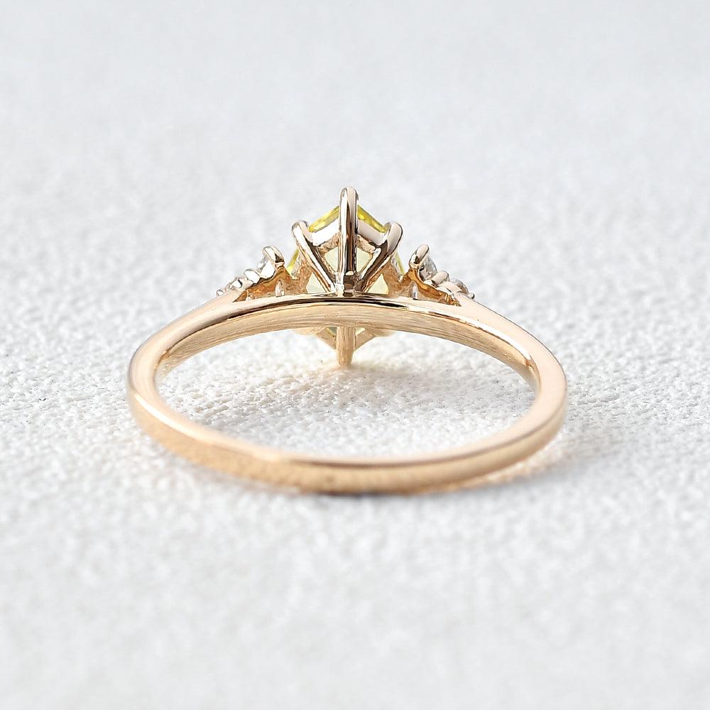 Citrine & Moissanite Yellow Gold Ring - Felicegals