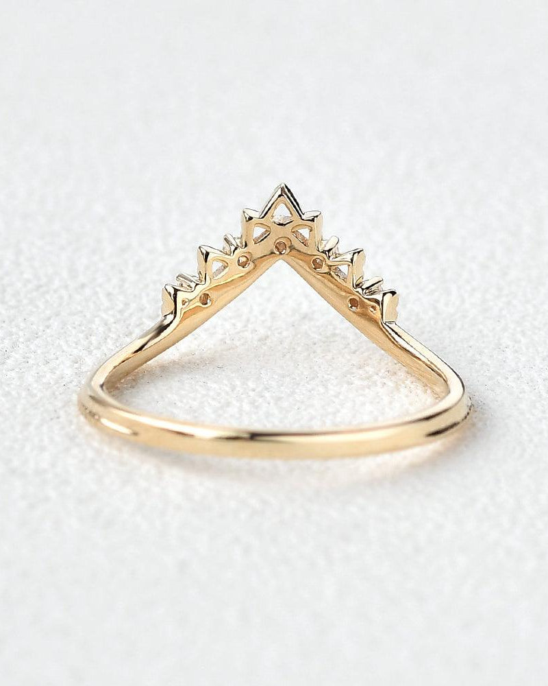 Moissanite Stacking Yellow Gold Ring - Felicegals
