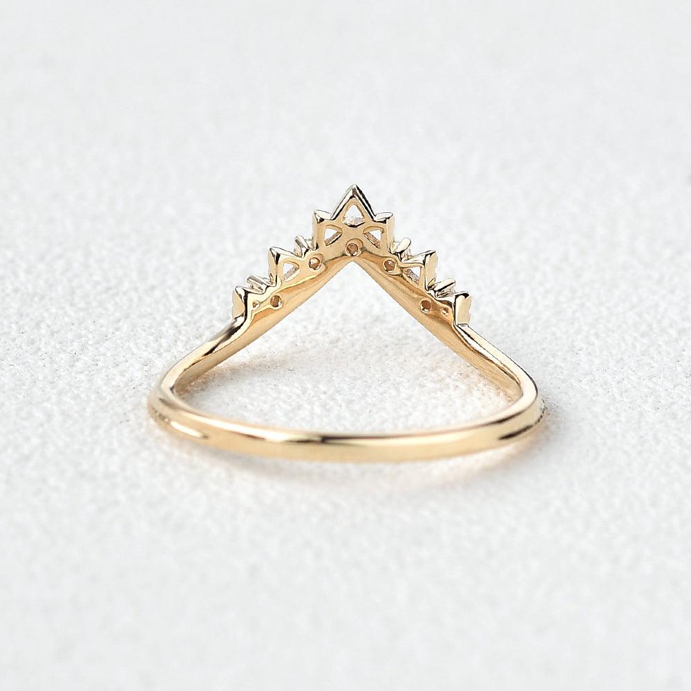 Moissanite Stacking Yellow Gold Ring - Felicegals