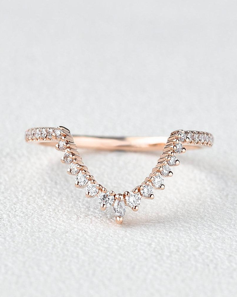 Marquise Moissanite Stacking Rose Gold Ring - Felicegals