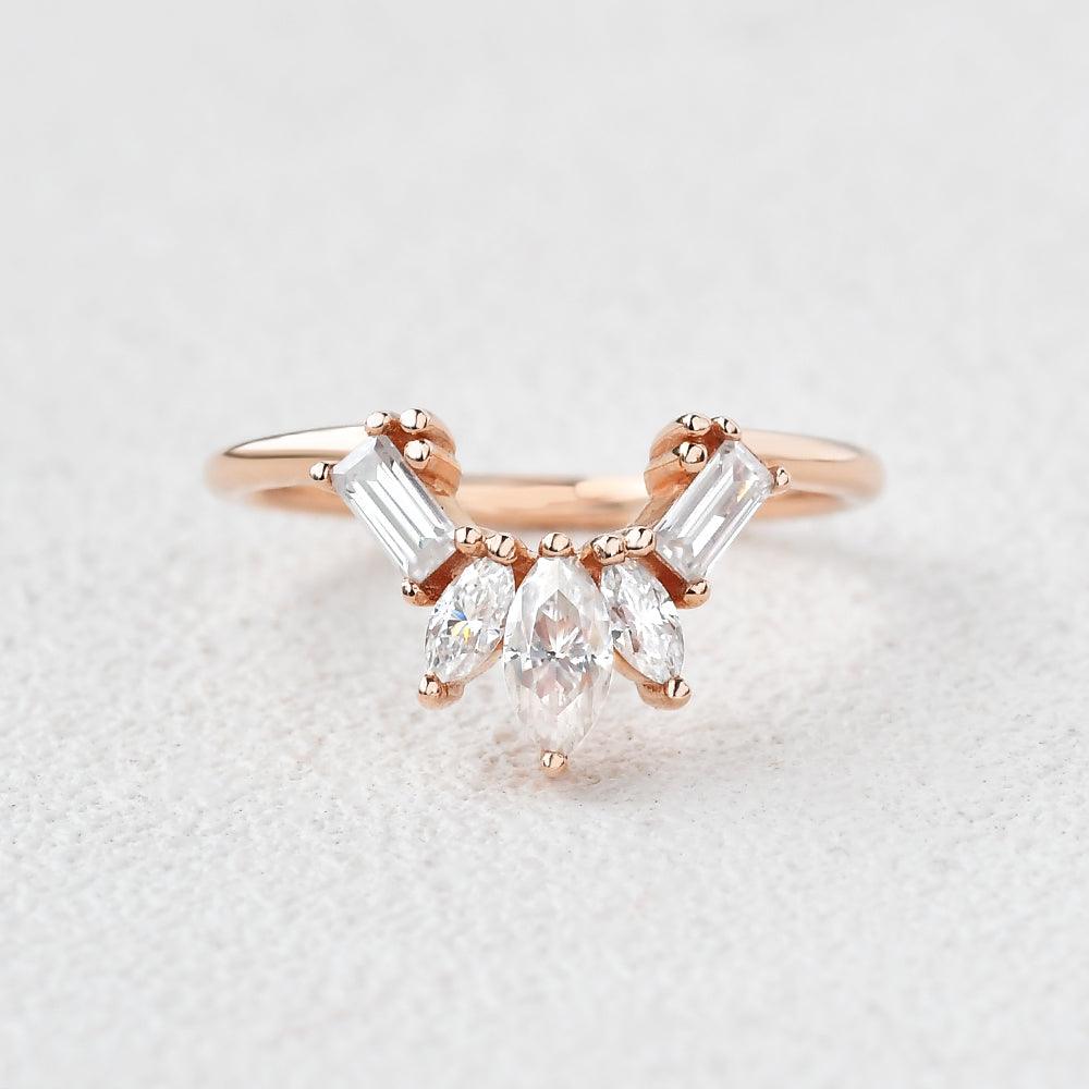 Felicegals Marquise & Baguette Statement Band - Felicegals 丨Wedding ring 丨Fashion ring 丨Diamond ring 丨Gemstone ring-Rings-Felicegals 丨Wedding ring 丨Fashion ring 丨Diamond ring 丨Gemstone ring