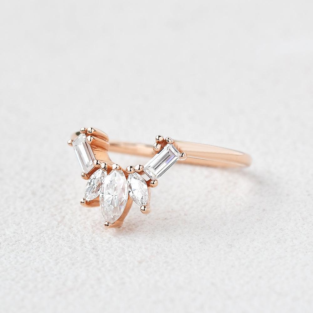 Felicegals Marquise & Baguette Statement Band - Felicegals 丨Wedding ring 丨Fashion ring 丨Diamond ring 丨Gemstone ring-Rings-Felicegals 丨Wedding ring 丨Fashion ring 丨Diamond ring 丨Gemstone ring