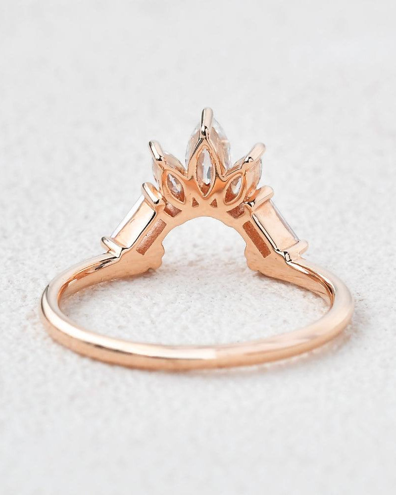 Felicegals Marquise & Baguette Statement Band - Felicegals 丨Wedding ring 丨Fashion ring 丨Diamond ring 丨Gemstone ring-Rings-Felicegals 丨Wedding ring 丨Fashion ring 丨Diamond ring 丨Gemstone ring