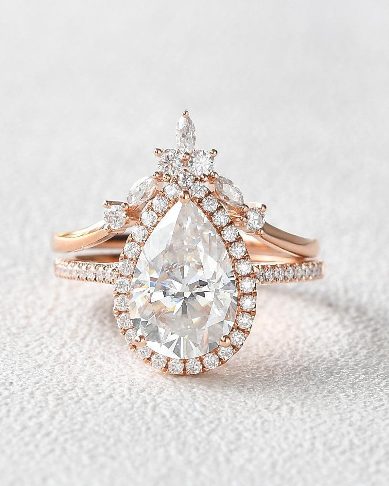 3.5ct Moissanite Inspired Ring Set 2pcs - Felicegals 丨Wedding ring 丨Fashion ring 丨Diamond ring 丨Gemstone ring--Felicegals