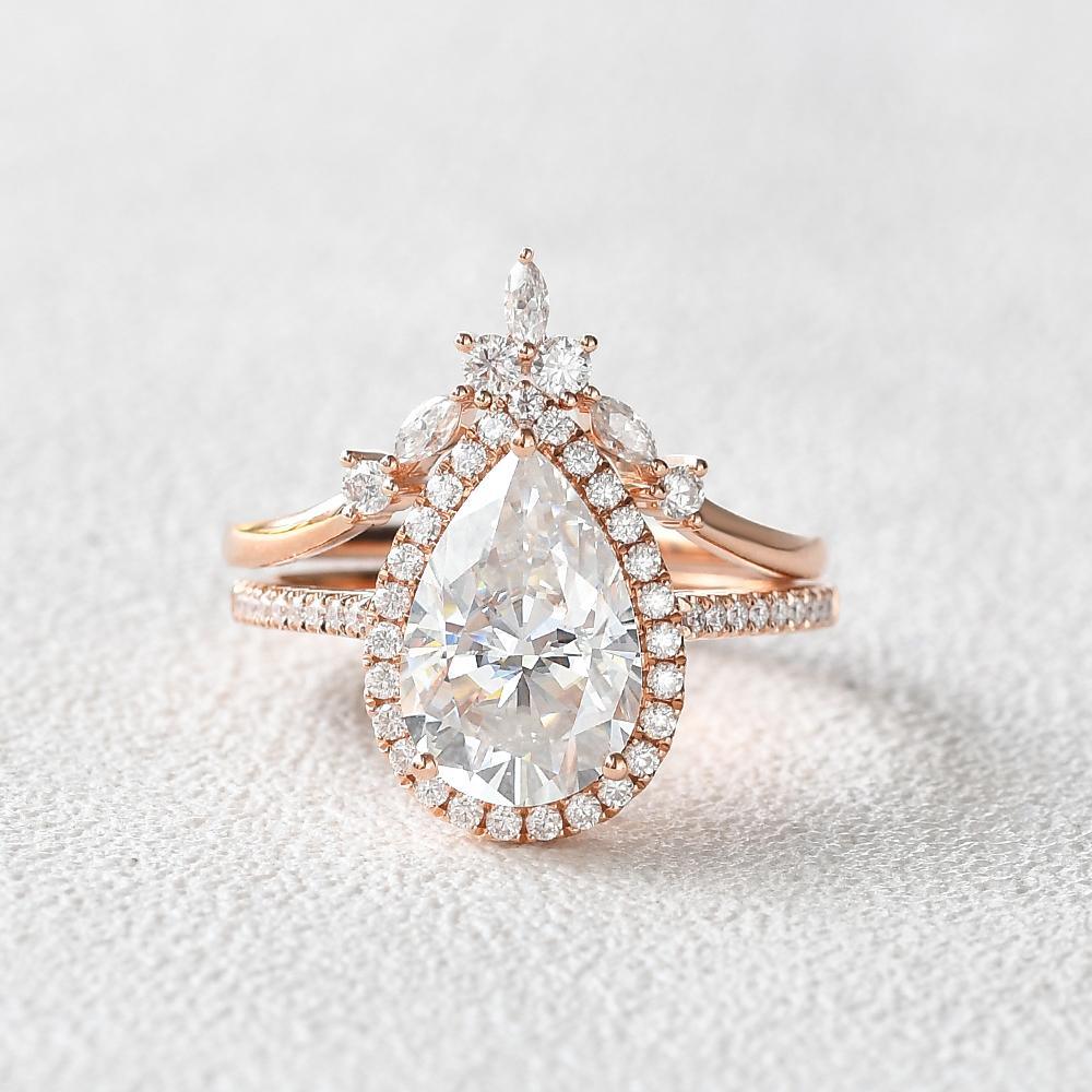 3.5ct Moissanite Inspired Ring Set 2pcs - Felicegals 丨Wedding ring 丨Fashion ring 丨Diamond ring 丨Gemstone ring--Felicegals