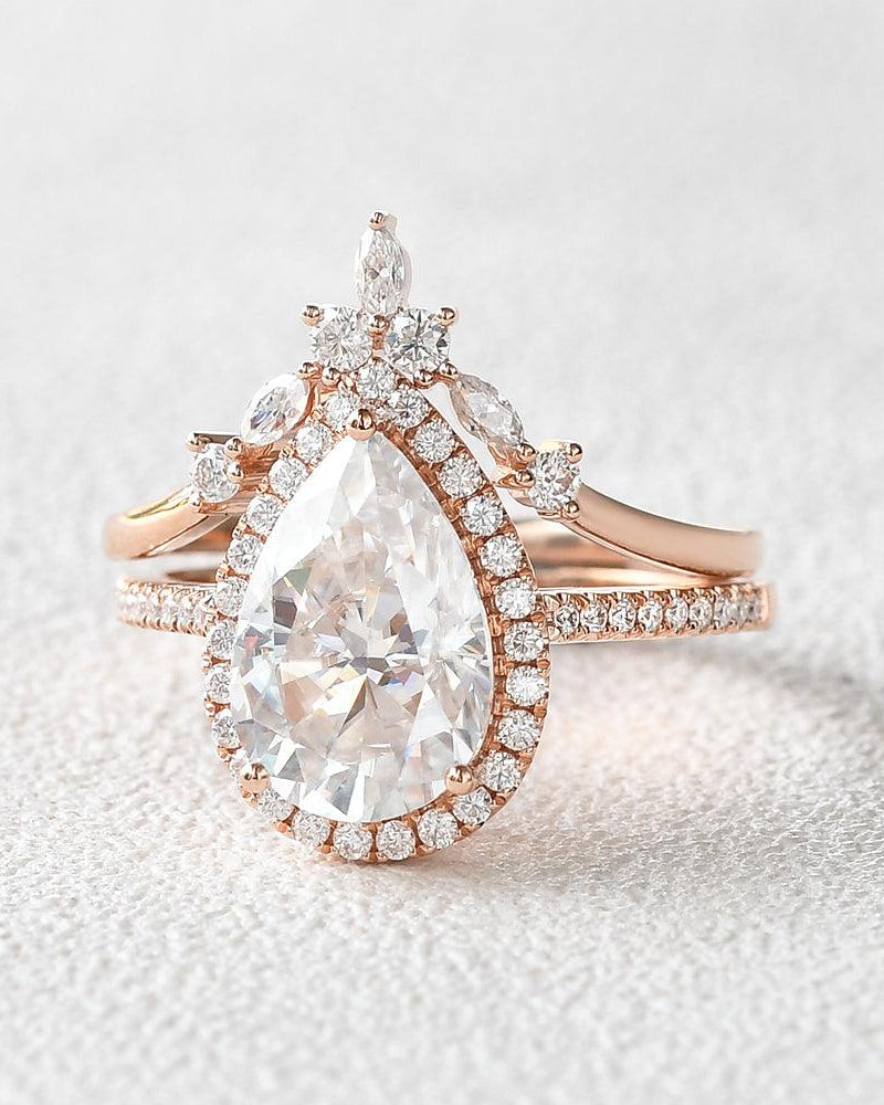 3.5ct Moissanite Inspired Ring Set 2pcs - Felicegals 丨Wedding ring 丨Fashion ring 丨Diamond ring 丨Gemstone ring--Felicegals