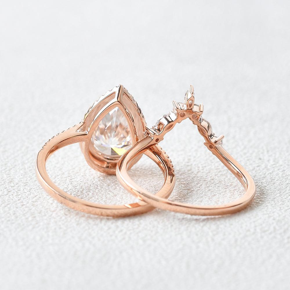 3.5ct Moissanite Inspired Ring Set 2pcs - Felicegals 丨Wedding ring 丨Fashion ring 丨Diamond ring 丨Gemstone ring--Felicegals