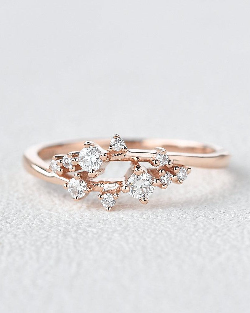Moissanite Stacking Band Rose Gold Ring - Felicegals