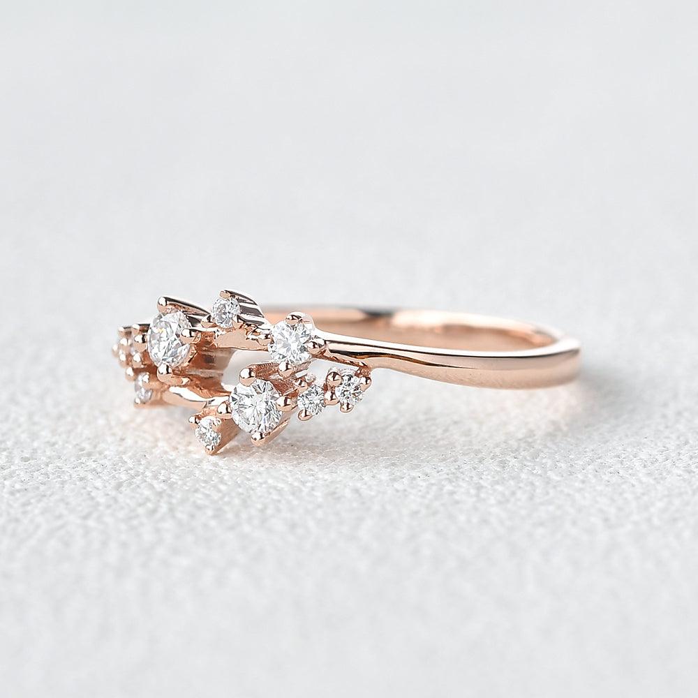 Moissanite Stacking Band Rose Gold Ring - Felicegals